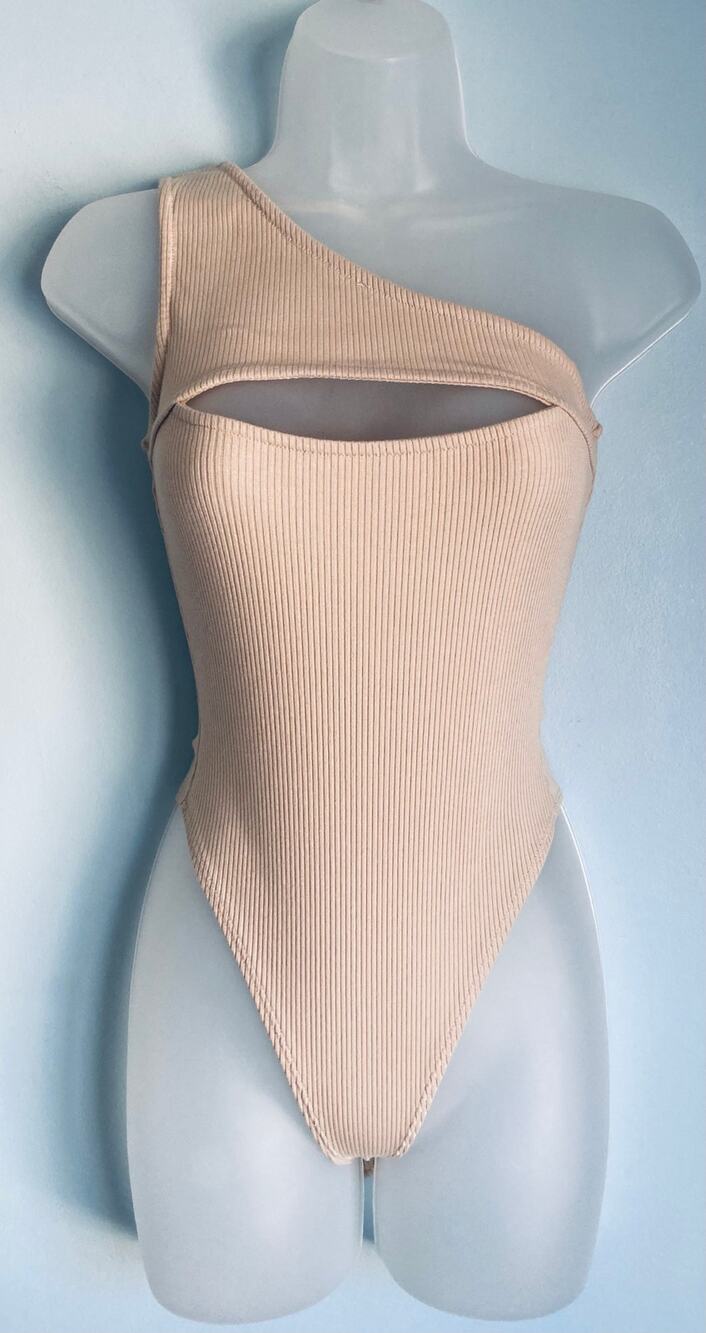 Fashion Nova Bodysuit Tan Small